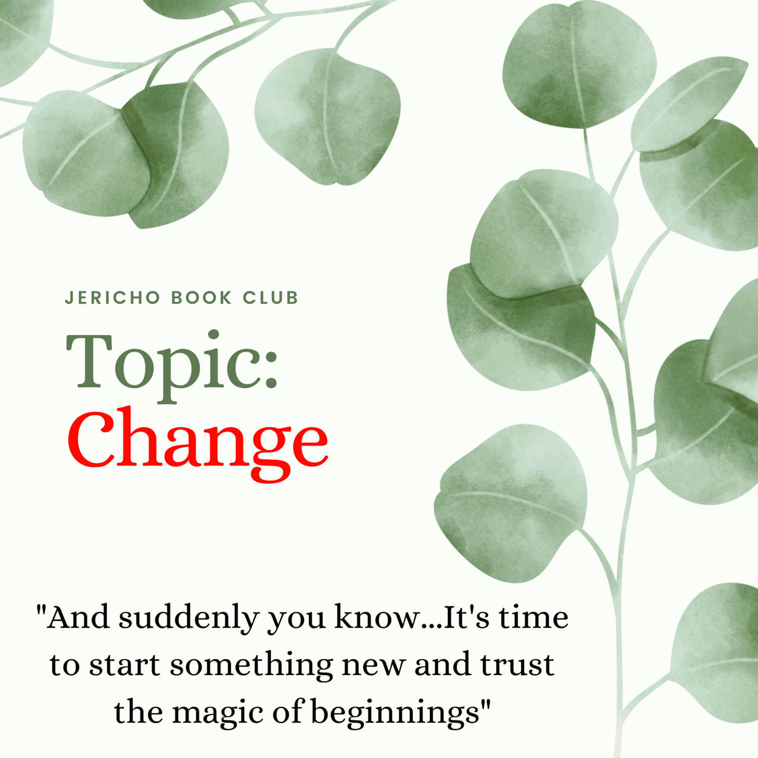 Jericho Book Club: Change 1